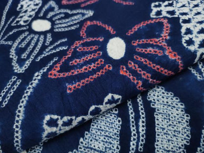 平和屋着物∴夏物 浴衣 有松鳴海絞り 乱菊 流水舞蝶文 綿 逸品 CAAY4526ng