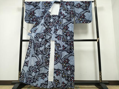 平和屋着物∴夏物 浴衣 有松鳴海絞り 草花文 綿 逸品 CAAY4528ng
