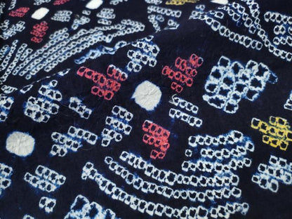 平和屋着物∴夏物 浴衣 有松鳴海絞り 草花文 綿 逸品 CAAY4528ng
