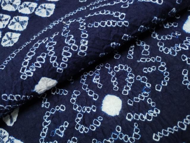 平和屋着物∴夏物 浴衣 有松鳴海絞り 流水扇面花文 綿 逸品 CAAY4529ng