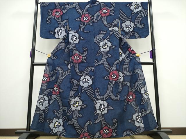 平和屋着物∴夏物 浴衣 有松鳴海絞り 舞花文 綿 逸品 CAAY4531ng