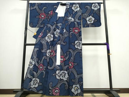 平和屋着物∴夏物 浴衣 有松鳴海絞り 舞花文 綿 逸品 CAAY4531ng