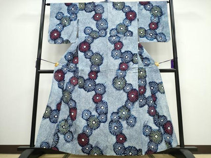 平和屋着物∴夏物 浴衣 有松鳴海絞り 舞菊文 綿 逸品 CAAY4534ng