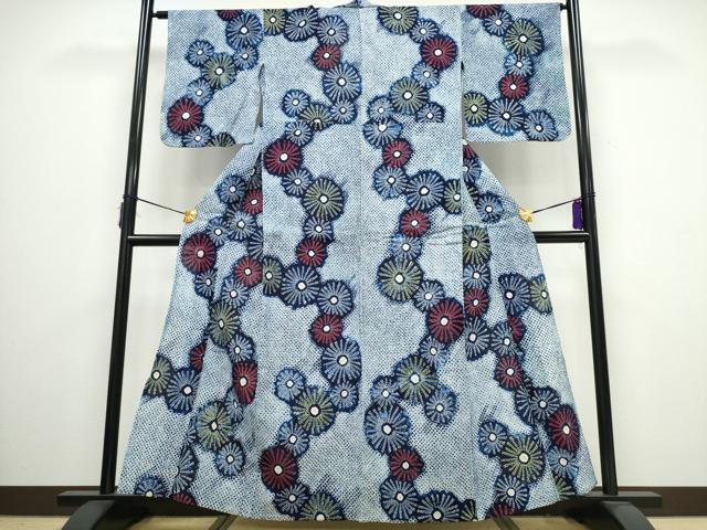 平和屋着物∴夏物 浴衣 有松鳴海絞り 舞菊文 綿 逸品 CAAY4534ng