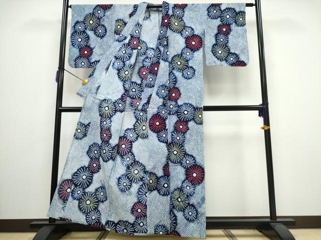 平和屋着物∴夏物 浴衣 有松鳴海絞り 舞菊文 綿 逸品 CAAY4534ng