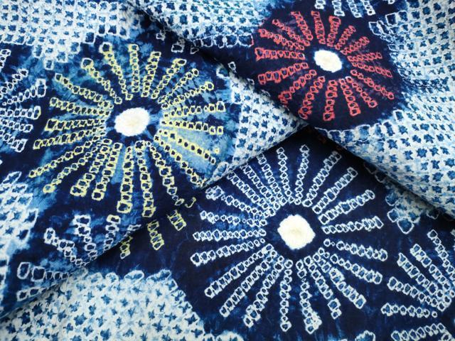 平和屋着物∴夏物 浴衣 有松鳴海絞り 舞菊文 綿 逸品 CAAY4534ng