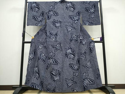 平和屋着物∴夏物 浴衣 有松鳴海絞り 舞蝶文 綿 逸品 CAAY4535ng