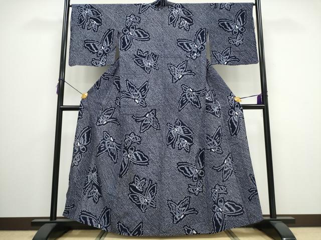 平和屋着物∴夏物 浴衣 有松鳴海絞り 舞蝶文 綿 逸品 CAAY4535ng