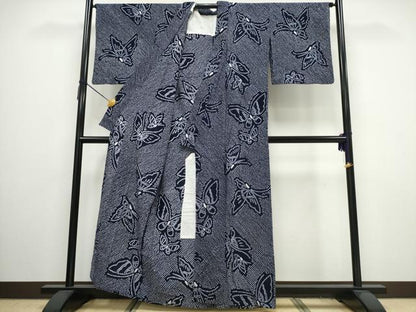 平和屋着物∴夏物 浴衣 有松鳴海絞り 舞蝶文 綿 逸品 CAAY4535ng