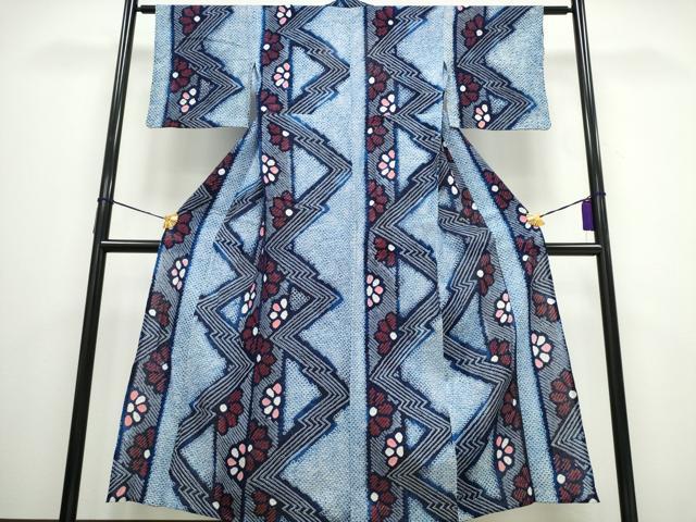 平和屋着物∴夏物 浴衣 有松鳴海絞り 流水舞花間道 綿 逸品 CAAY4537ng