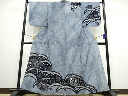 平和屋着物∴夏物　浴衣　訪問着　有松鳴海絞り　雪芝草花文　綿　逸品　CAAY4539ng