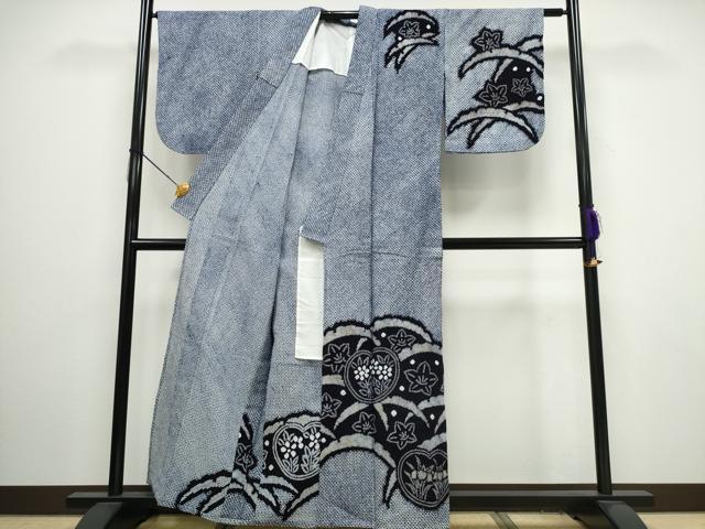平和屋着物∴夏物　浴衣　訪問着　有松鳴海絞り　雪芝草花文　綿　逸品　CAAY4539ng