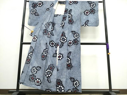 平和屋着物∴夏物　浴衣　有松鳴海絞り　舞花文　綿　逸品　CAAY4541ng