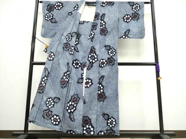 平和屋着物∴夏物　浴衣　有松鳴海絞り　舞花文　綿　逸品　CAAY4541ng