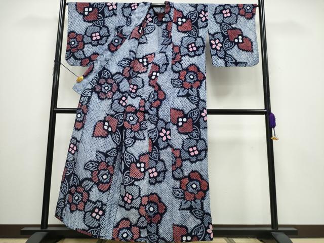 平和屋着物∴夏物 浴衣 有松鳴海絞り 枝花文 綿 逸品 CAAY4543ng
