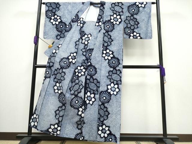 平和屋着物∴夏物 浴衣 有松鳴海絞り 舞菊文 綿 逸品 CAAY4547ng