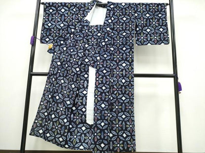 平和屋着物∴夏物 浴衣 有松鳴海絞り 七宝花文 綿 逸品 CAAY4548ng