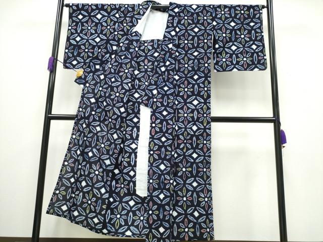 平和屋着物∴夏物 浴衣 有松鳴海絞り 七宝花文 綿 逸品 CAAY4548ng
