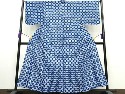 平和屋着物∴夏物 浴衣 有松鳴海絞り 七宝文 綿 逸品 CAAY4549ng