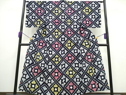 平和屋着物∴夏物 浴衣 有松鳴海絞り 天井花文 綿 逸品 CAAY4550ng