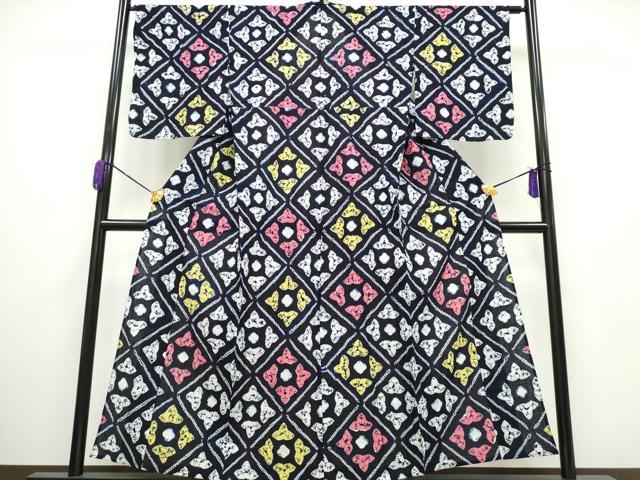 平和屋着物∴夏物 浴衣 有松鳴海絞り 天井花文 綿 逸品 CAAY4550ng