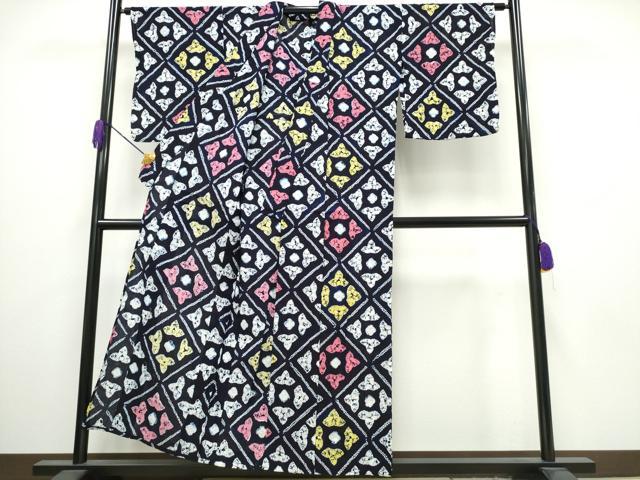 平和屋着物∴夏物 浴衣 有松鳴海絞り 天井花文 綿 逸品 CAAY4550ng