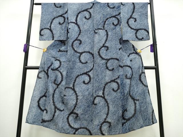 平和屋着物∴夏物 浴衣 有松鳴海絞り 唐草文 綿 逸品 CAAY4551ng