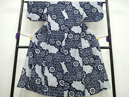 平和屋着物∴夏物 浴衣 有松鳴海絞り 亀甲花唐草文 綿 逸品 CAAY4552ng