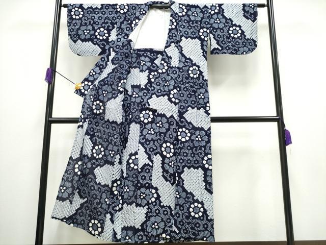 平和屋着物∴夏物 浴衣 有松鳴海絞り 亀甲花唐草文 綿 逸品 CAAY4552ng
