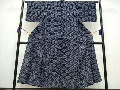 平和屋着物∴夏物 浴衣 有松鳴海絞り 麻の葉文様 綿 逸品 CAAY4553ng