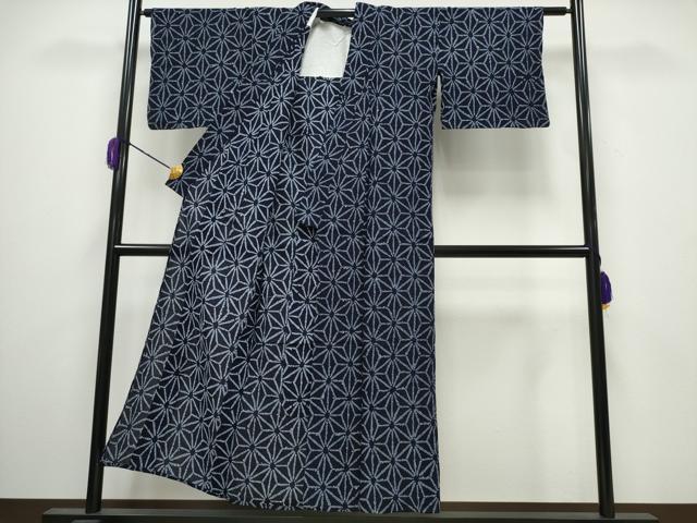 平和屋着物∴夏物 浴衣 有松鳴海絞り 麻の葉文様 綿 逸品 CAAY4553ng