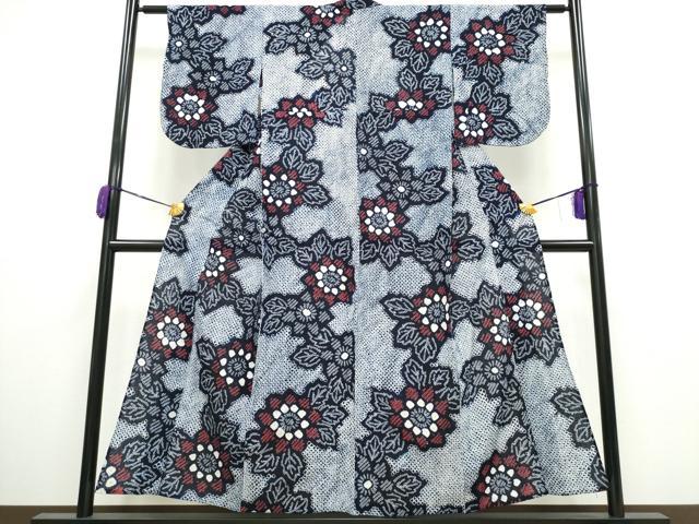 平和屋着物∴夏物 浴衣 有松鳴海絞り 舞花文 綿 逸品 CAAY4557ng