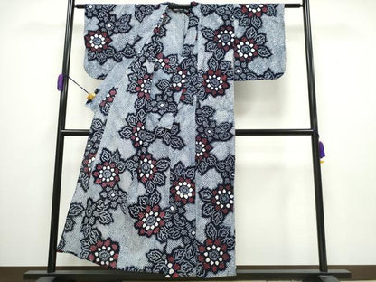 平和屋着物∴夏物 浴衣 有松鳴海絞り 舞花文 綿 逸品 CAAY4557ng