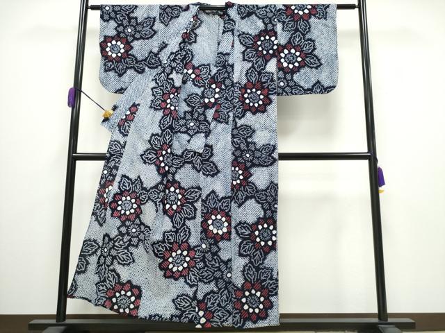 平和屋着物∴夏物 浴衣 有松鳴海絞り 舞花文 綿 逸品 CAAY4557ng