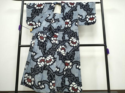 平和屋着物∴夏物 浴衣 有松鳴海絞り 枝花文 綿 逸品 CAAY4559ng