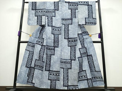 平和屋着物∴夏物 浴衣 有松鳴海絞り 幾何学文様 綿 逸品 CAAY4560ng
