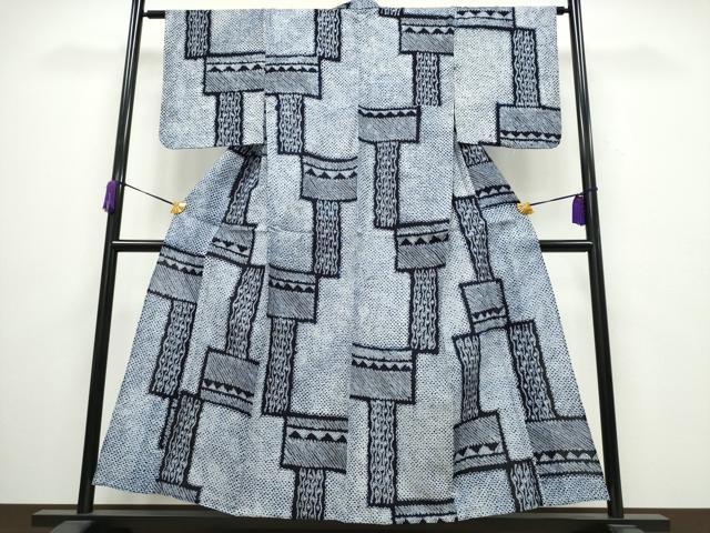 平和屋着物∴夏物 浴衣 有松鳴海絞り 幾何学文様 綿 逸品 CAAY4560ng