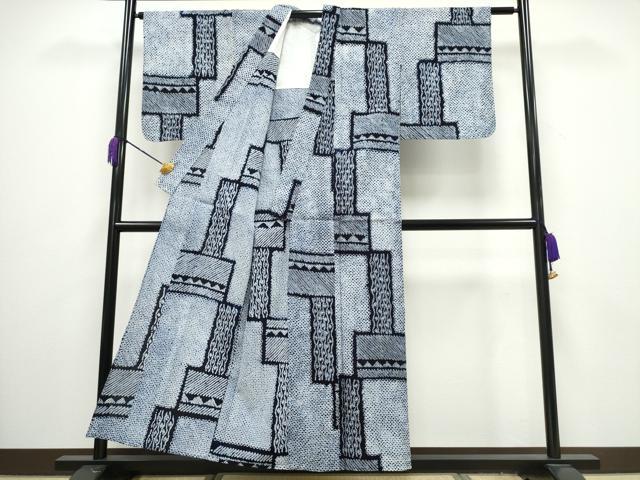 平和屋着物∴夏物 浴衣 有松鳴海絞り 幾何学文様 綿 逸品 CAAY4560ng