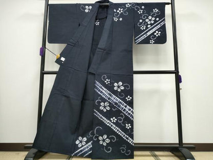 平和屋着物∴夏物 訪問着 浴衣 絞り 花唐草文 綿 逸品 CAAY4562ng