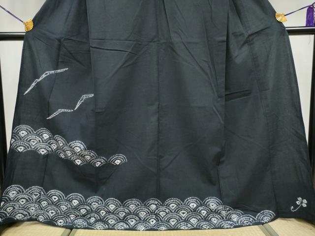 平和屋着物∴夏物 訪問着 浴衣 絞り 飛雁 青海波 綿 逸品 CAAY4565ng