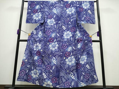 平和屋着物∴夏物 浴衣 有松鳴海絞り 草花尽くし 綿 逸品 CAAY4568ng
