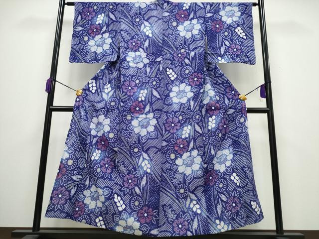 平和屋着物∴夏物 浴衣 有松鳴海絞り 草花尽くし 綿 逸品 CAAY4568ng
