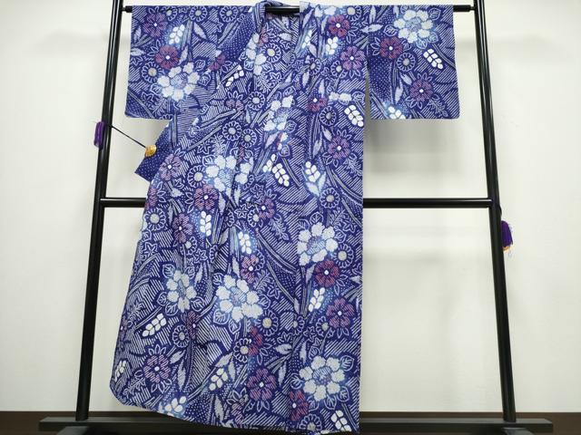 平和屋着物∴夏物 浴衣 有松鳴海絞り 草花尽くし 綿 逸品 CAAY4568ng