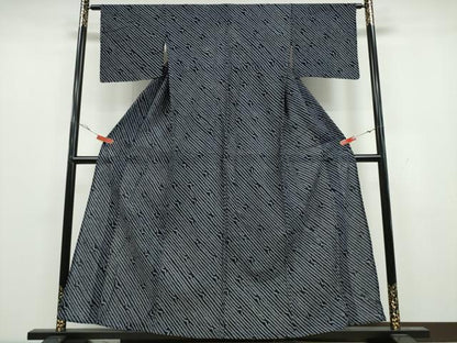 平和屋着物∴夏物 浴衣 有松鳴海絞り 変わり斜線文 綿 逸品 CAAY4570ng