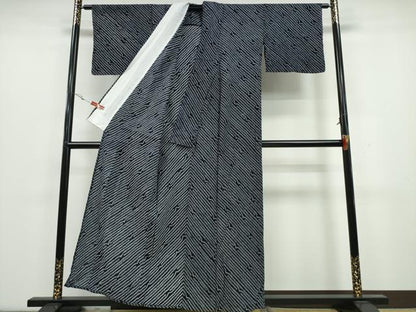 平和屋着物∴夏物 浴衣 有松鳴海絞り 変わり斜線文 綿 逸品 CAAY4570ng