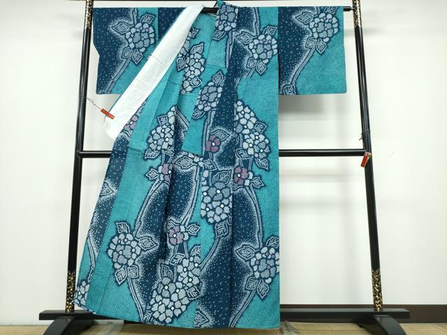 平和屋着物∴夏物 浴衣 有松鳴海絞り 紫陽花 綿 逸品 CAAY4573ng