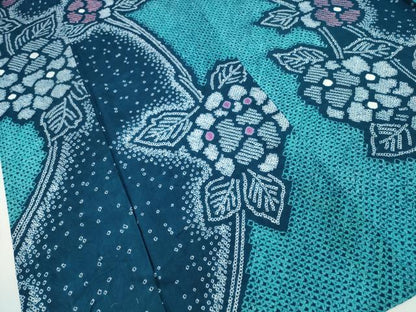 平和屋着物∴夏物 浴衣 有松鳴海絞り 紫陽花 綿 逸品 CAAY4573ng