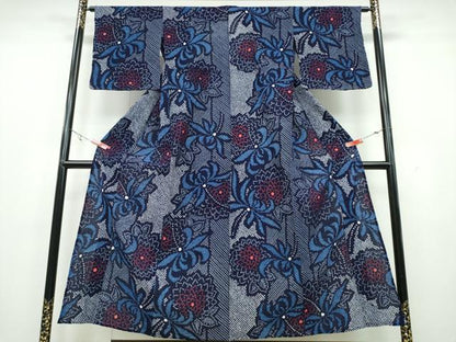 平和屋着物∴夏物 浴衣 有松鳴海絞り 菊文 綿 逸品 CAAY4581ng