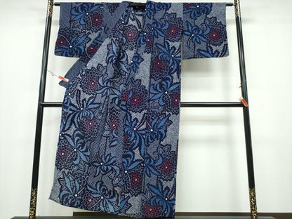 平和屋着物∴夏物 浴衣 有松鳴海絞り 菊文 綿 逸品 CAAY4581ng
