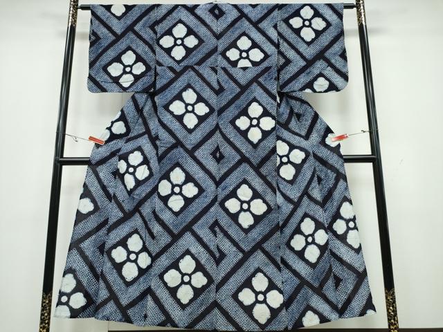 平和屋着物∴夏物 浴衣 有松鳴海絞り 花菱文 綿 逸品 CAAY4583ng